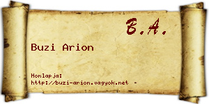 Buzi Arion névjegykártya